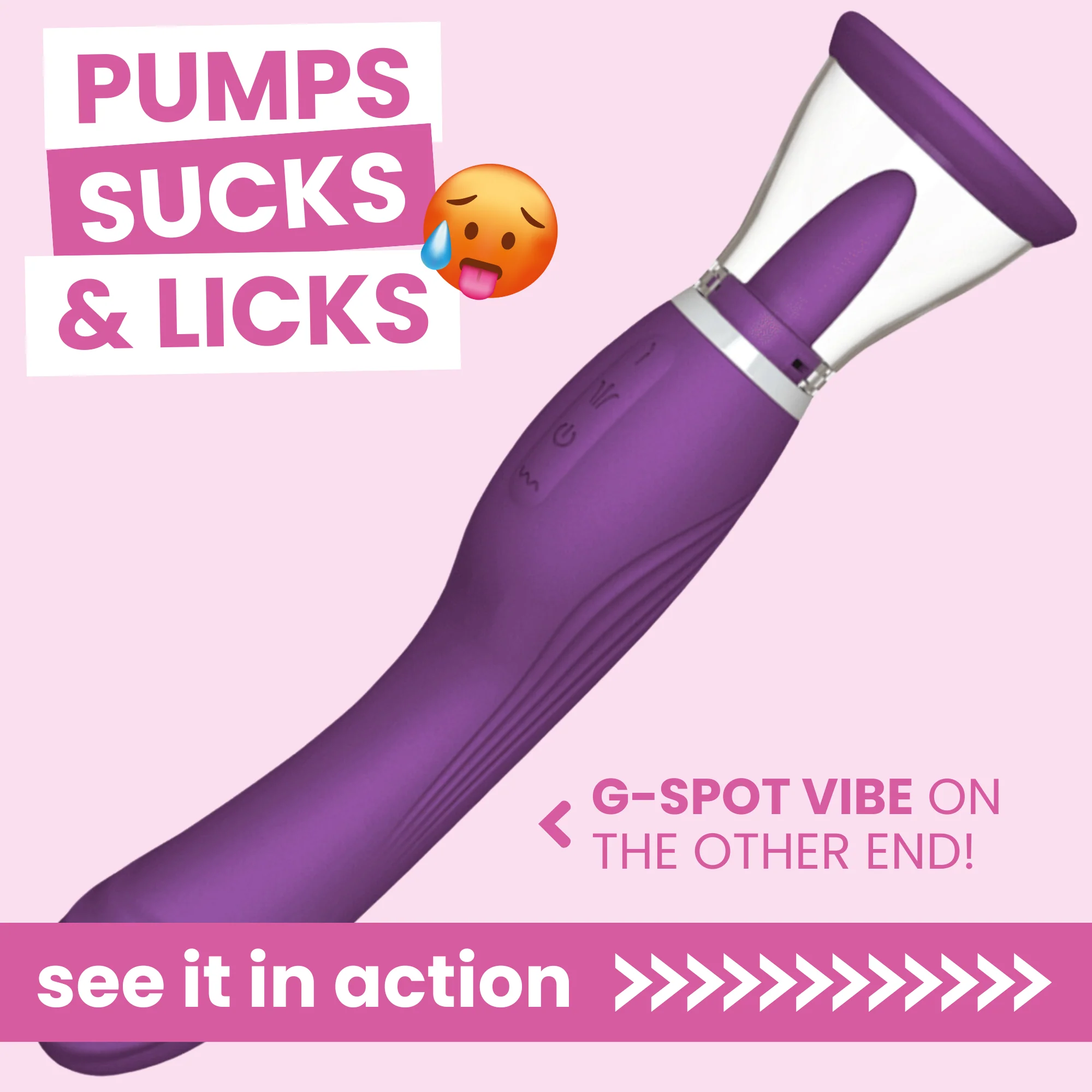 Ultimate Tongue Licker - Powerful Dual-Ended Vibrator & Sucking Tongue!