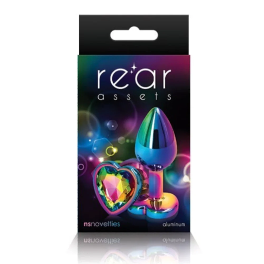 NS Novelties Rainbow Heart Jeweled Metal Butt Plug