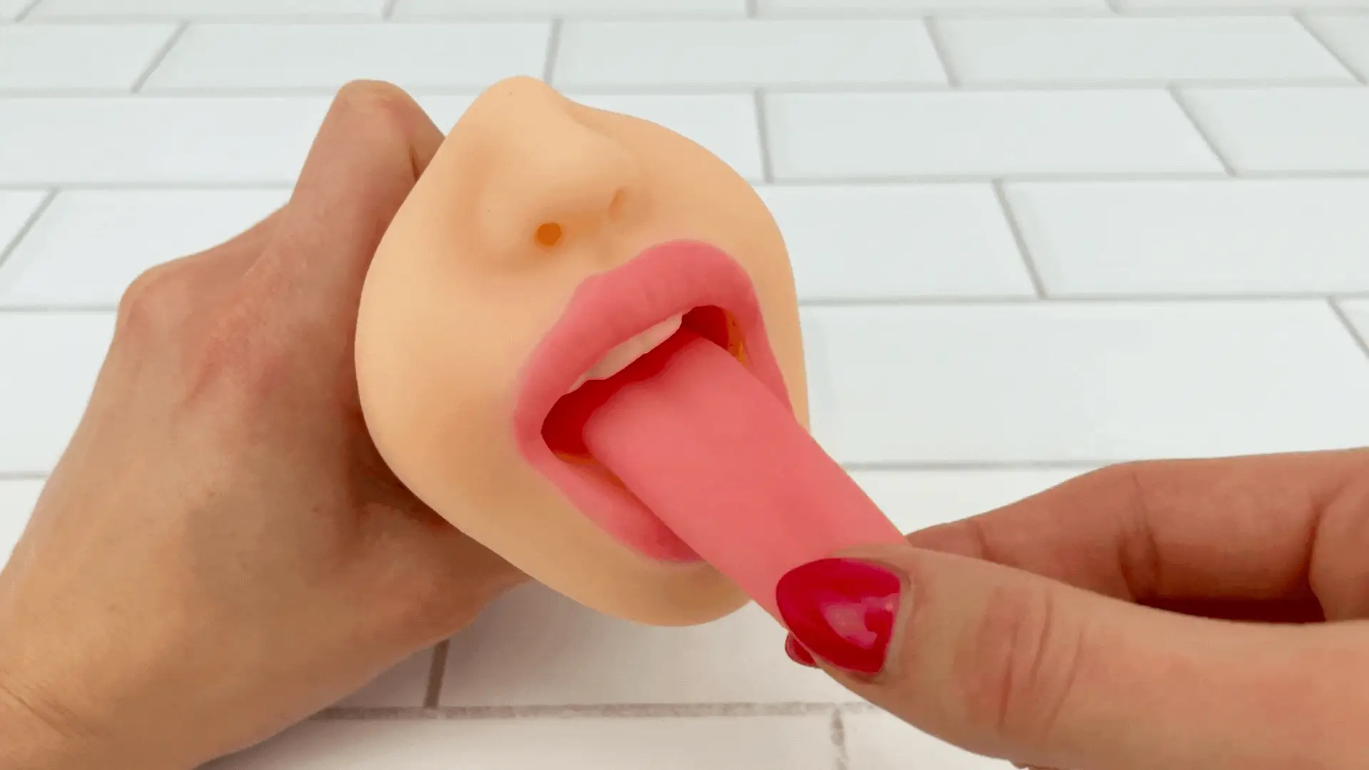 Ultimate Deep Throat Dual Stroker - One End Has a Tight Pussy!