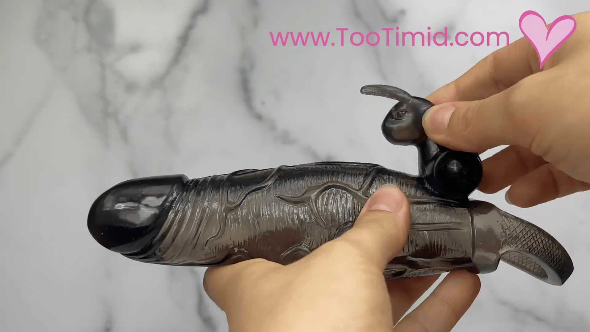 Vibrating Realistic Rabbit Penis Extender - Gain 1 Inch of Length!