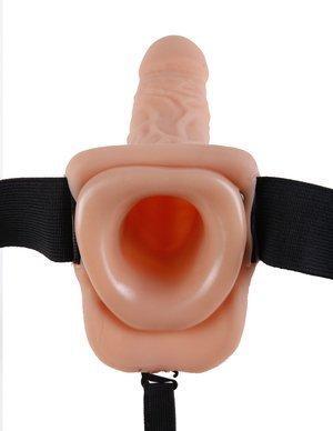 Fetish Fantasy 9'' Vibrating Hollow Strap-On With Balls