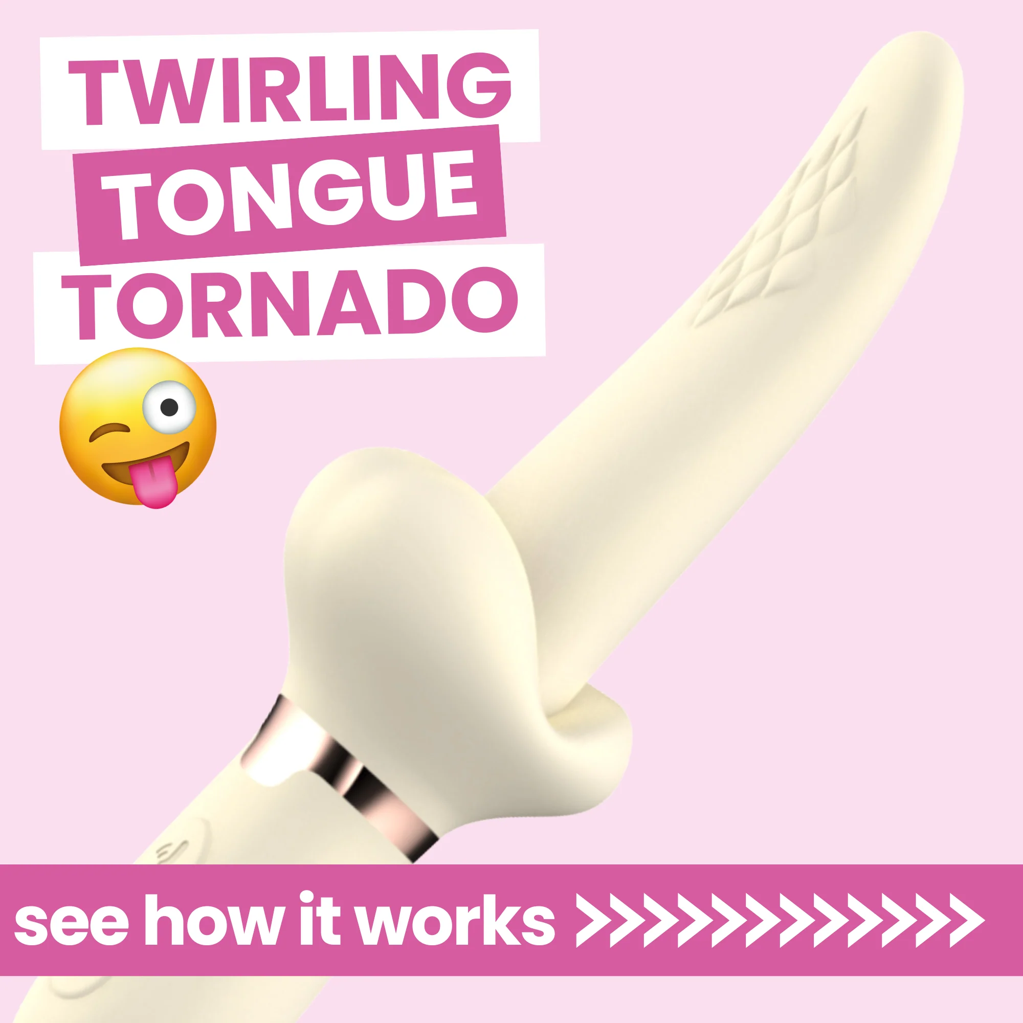 Tongue Tornado Twirling Silicone G-Spot Vibrator - Vibrates and Rotates!