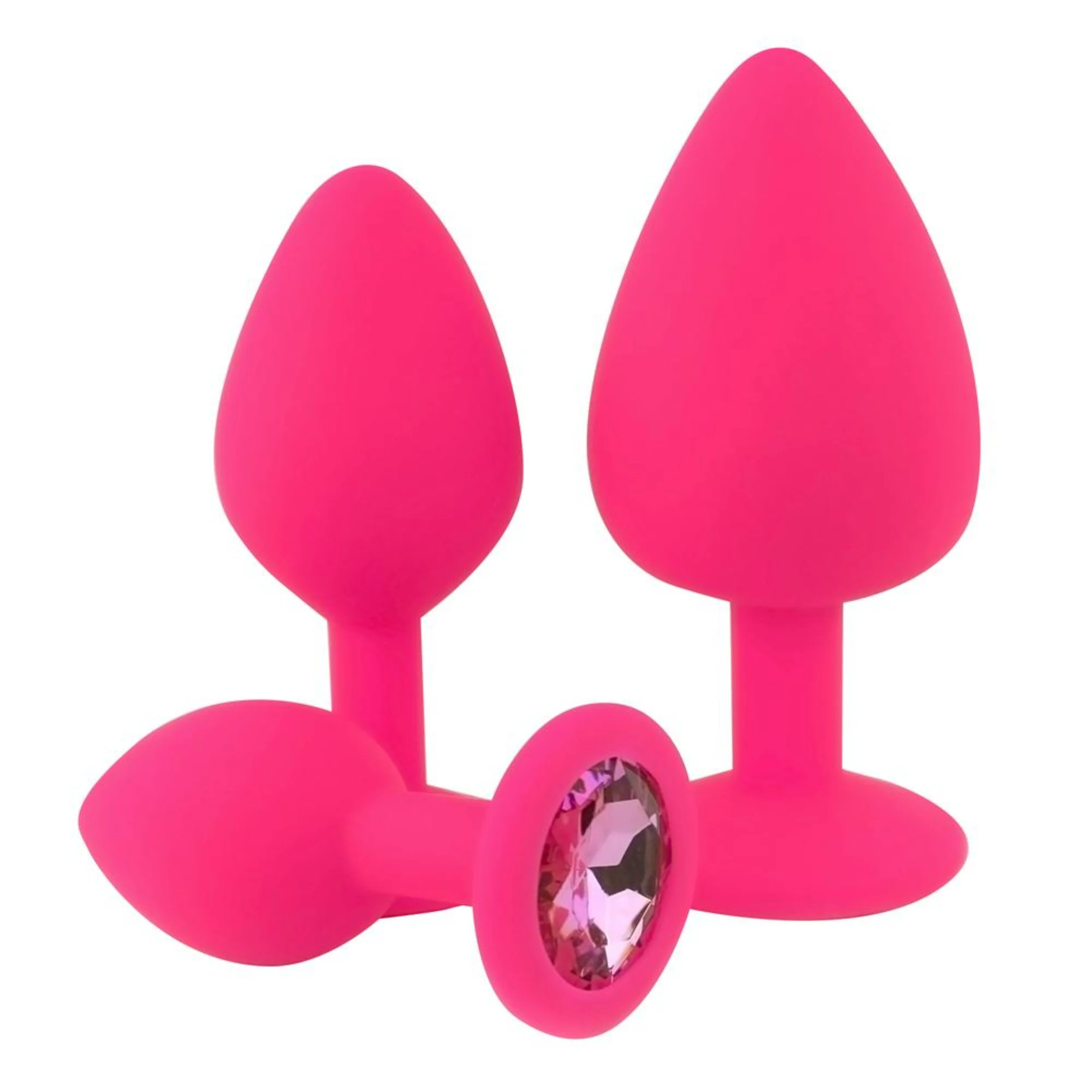 Silicone Jeweled Anal Plug - Available In 3 Sizes!