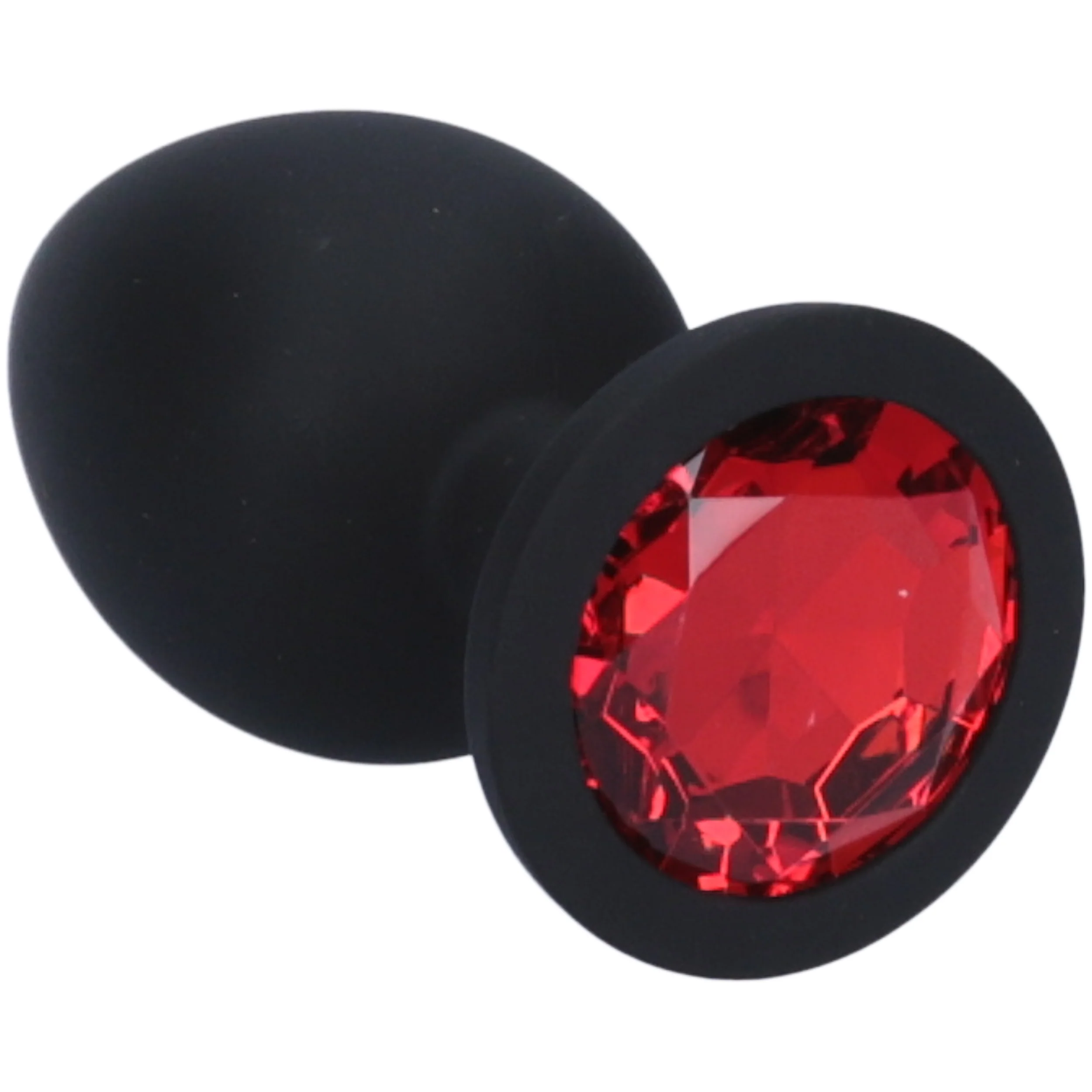 Black Silicone Jeweled Anal Plug - Available In 3 Sizes!