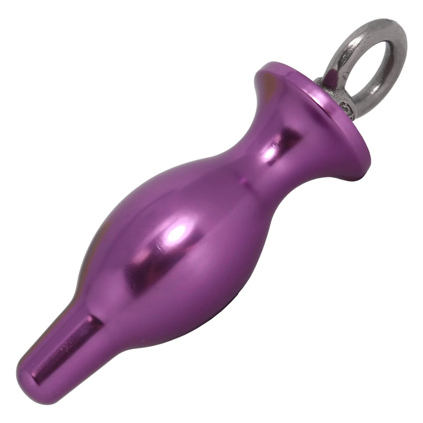 Metal Bulbed Anal Plug With Pull Ring