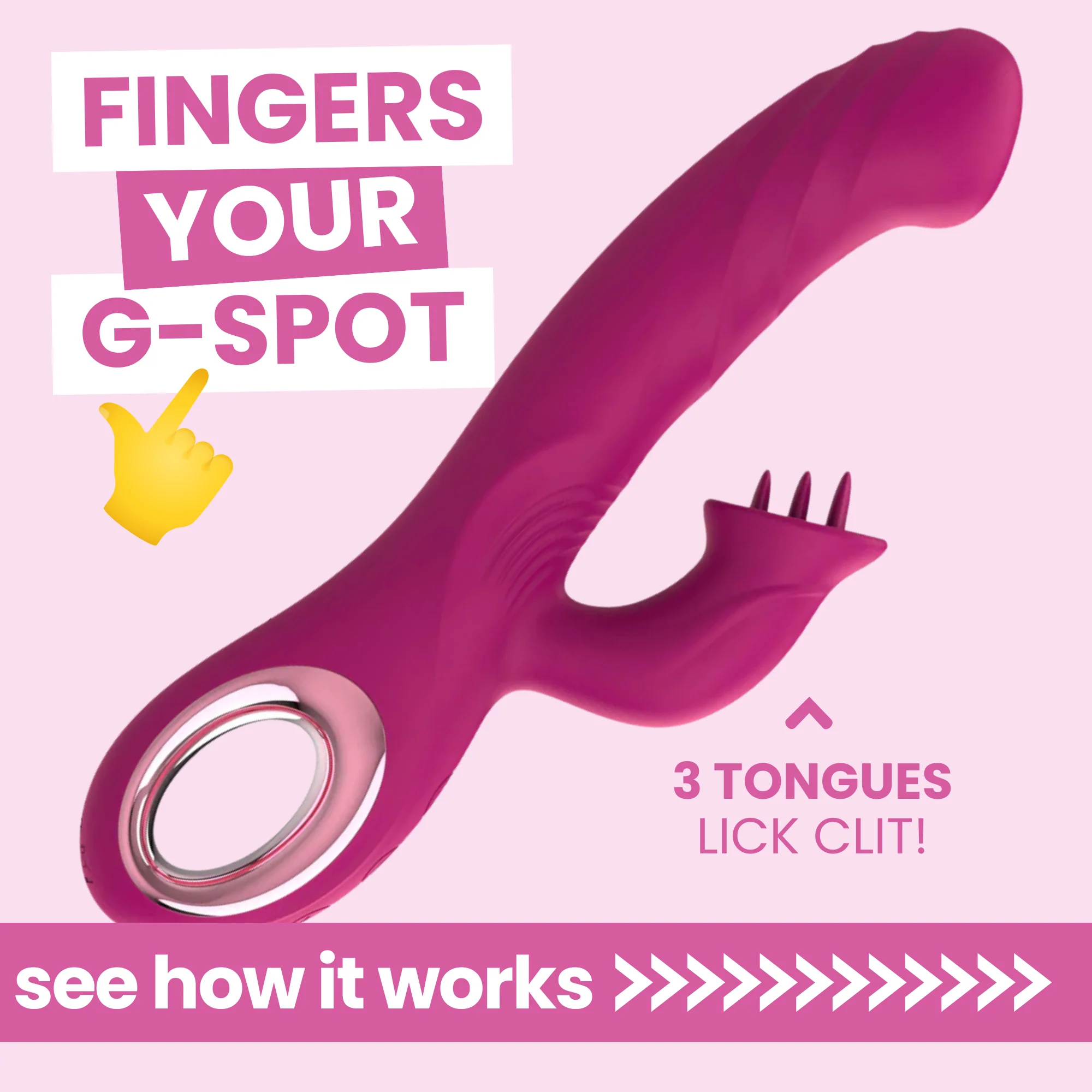Revel Rabbit Silicone Fluttering and Fingering Dual Action Vibe - Fingers Your G-Spot and Tongues Your Clit!