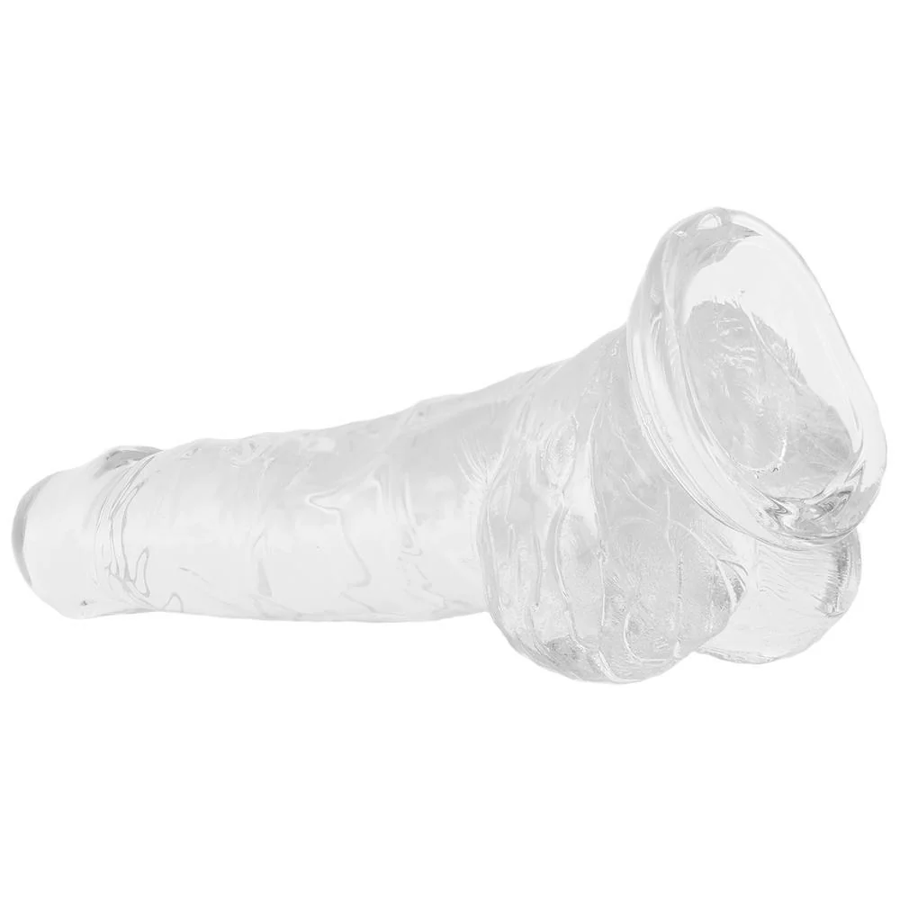 Clear Suction Cup Dildo with Balls