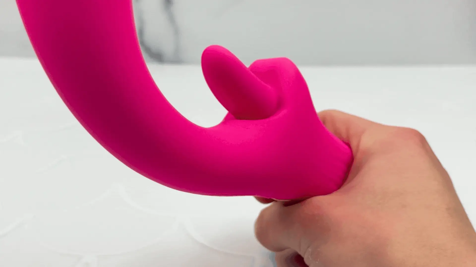 Double O Dual Action Silicone G-Spot Vibe and Clit Licker - 360 Tongue Licking Rotation!