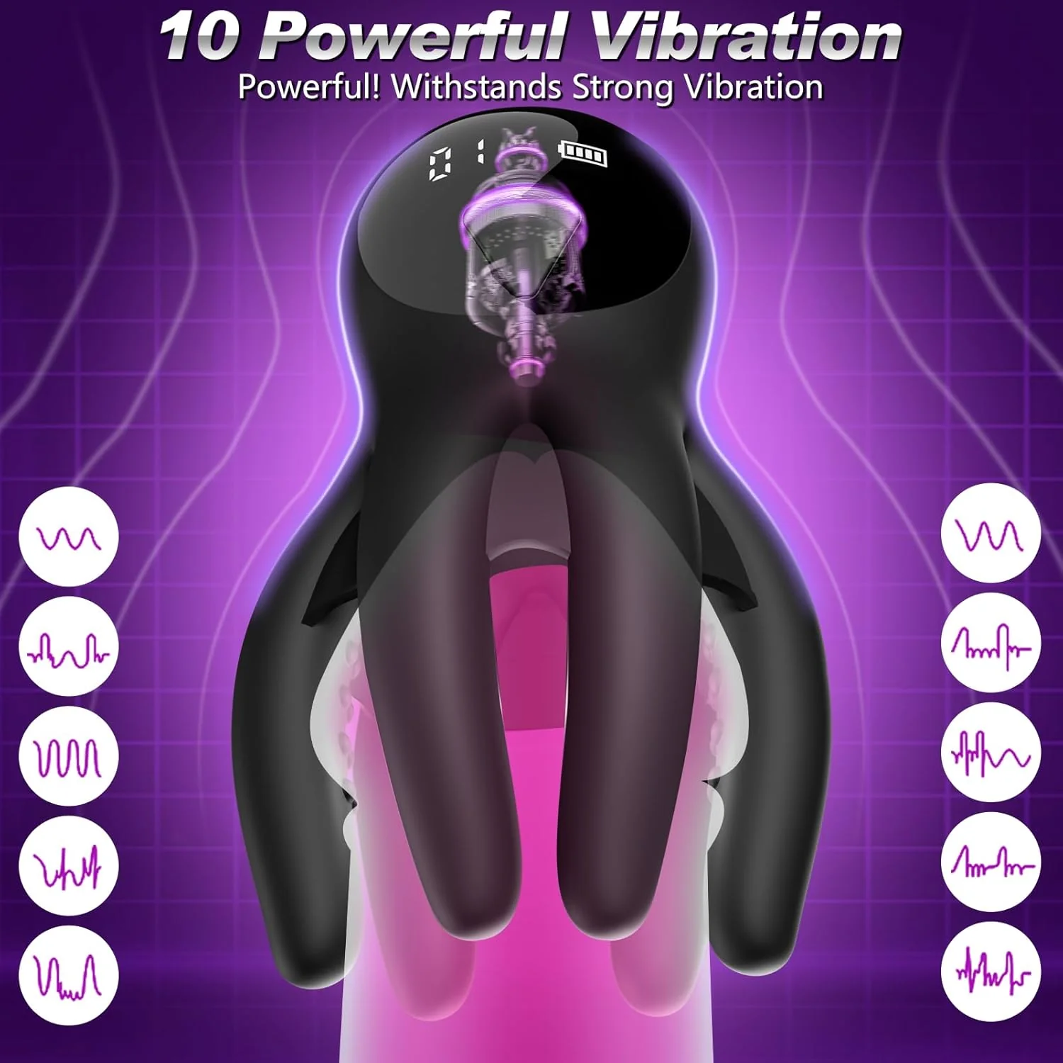 Octopus Tentacles 360° Surround Stimulation Glans Stroker with APP Control 10 Vibration