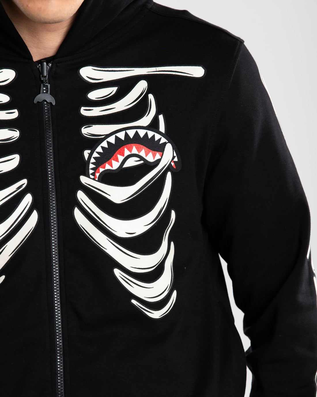 GLOW IN THE DARK SHARK BONE DOUBLE FULL-ZIP