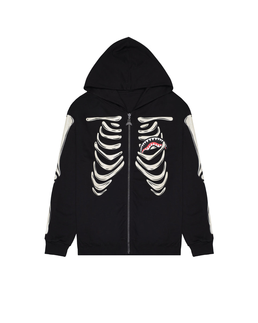 GLOW IN THE DARK SHARK BONE DOUBLE FULL-ZIP