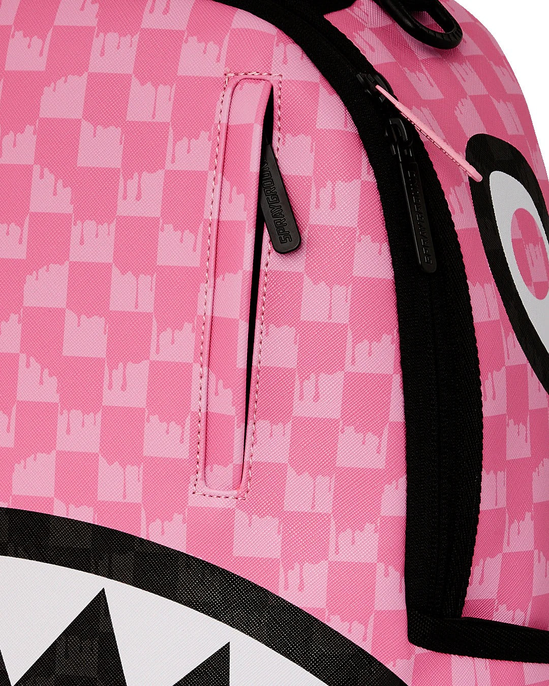 PINK AND BLACK DRIP CHECK DLXSV BACKPACK