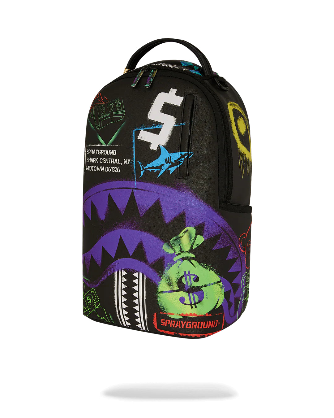 SHARK CENTRAL STENCILS- BLACK DLXSV BACKPACK