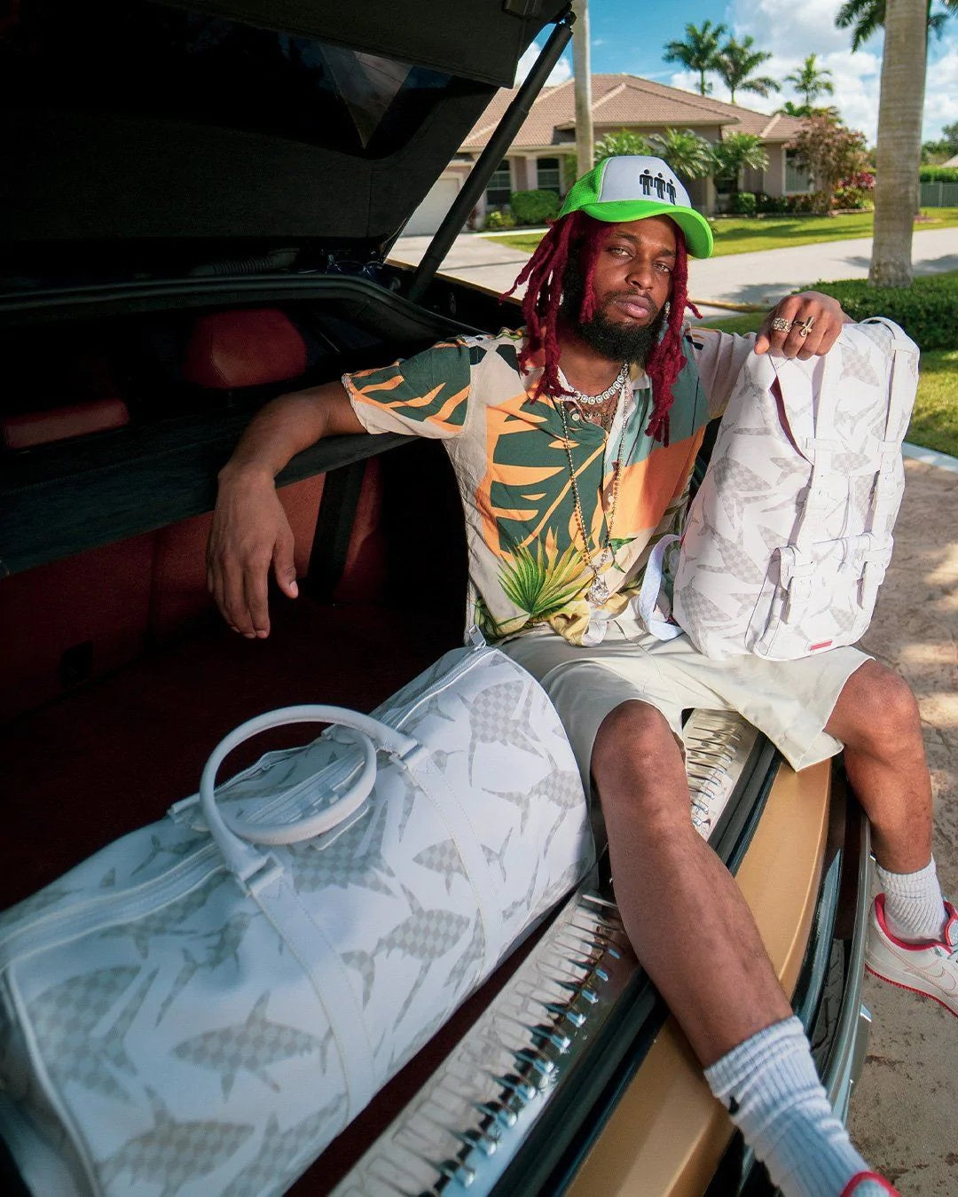 White Shark Pattern Duffle