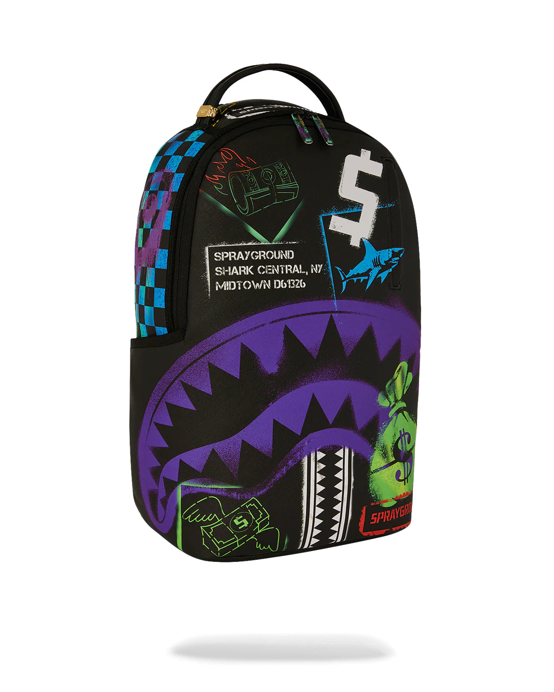 SHARK CENTRAL STENCILS- BLACK DLXSV BACKPACK
