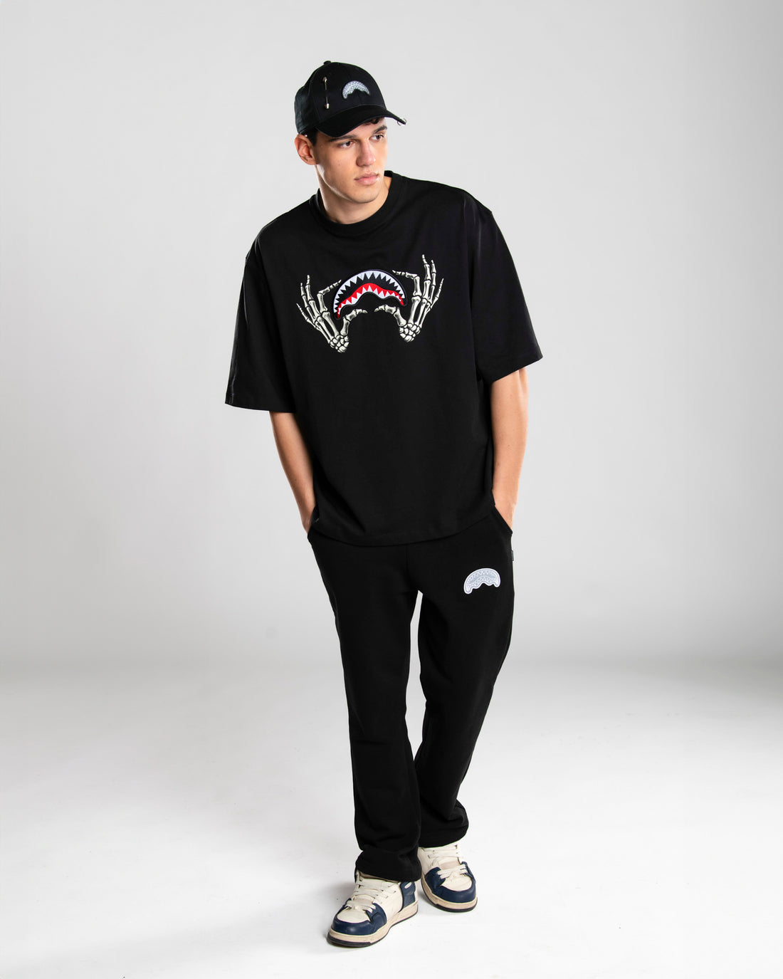 GLOW IN THE DARK SHARK BONE BOXY T-SHIRT