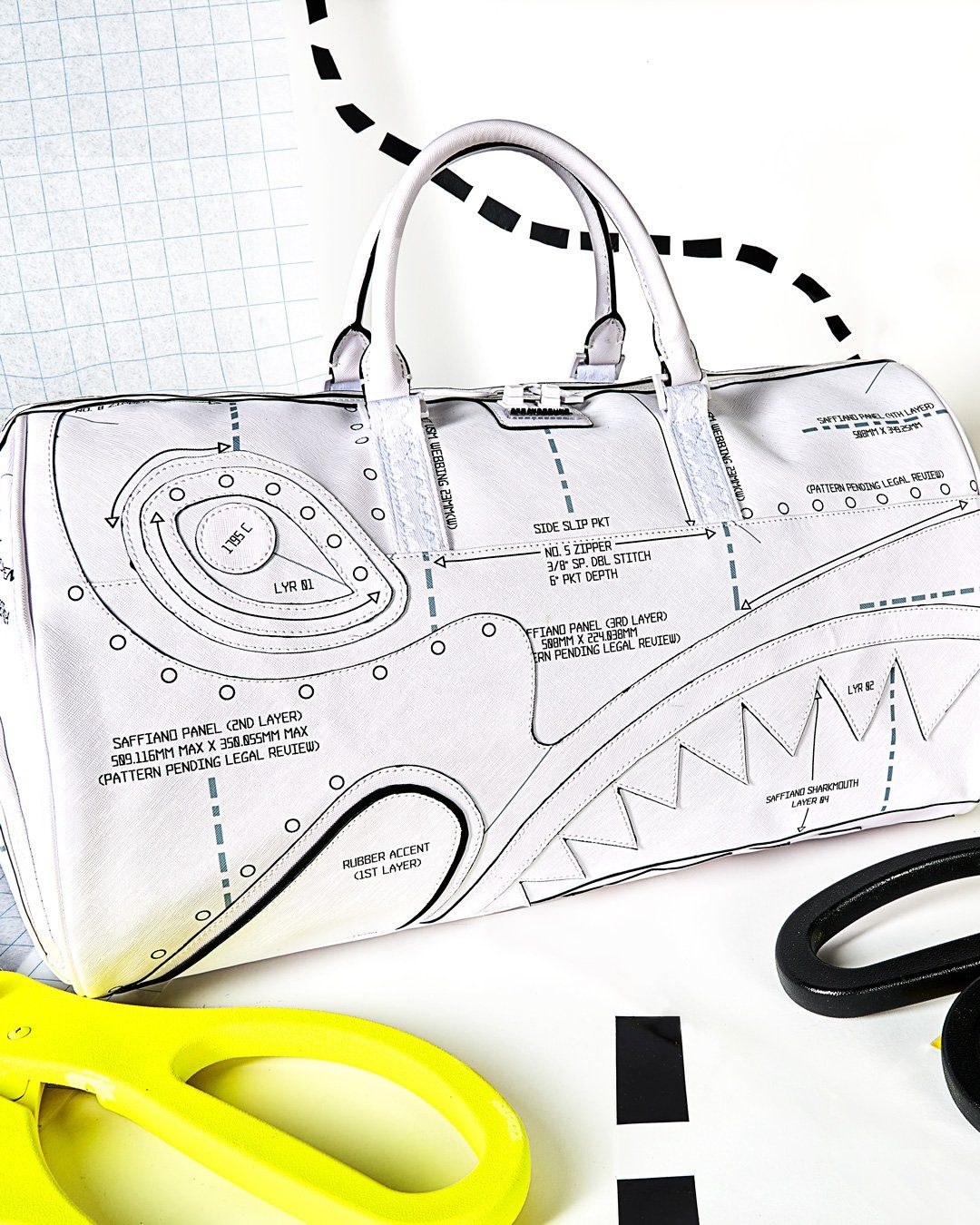 Sprayground Bag TECHNICAL CUT SEW DUFFLE White
