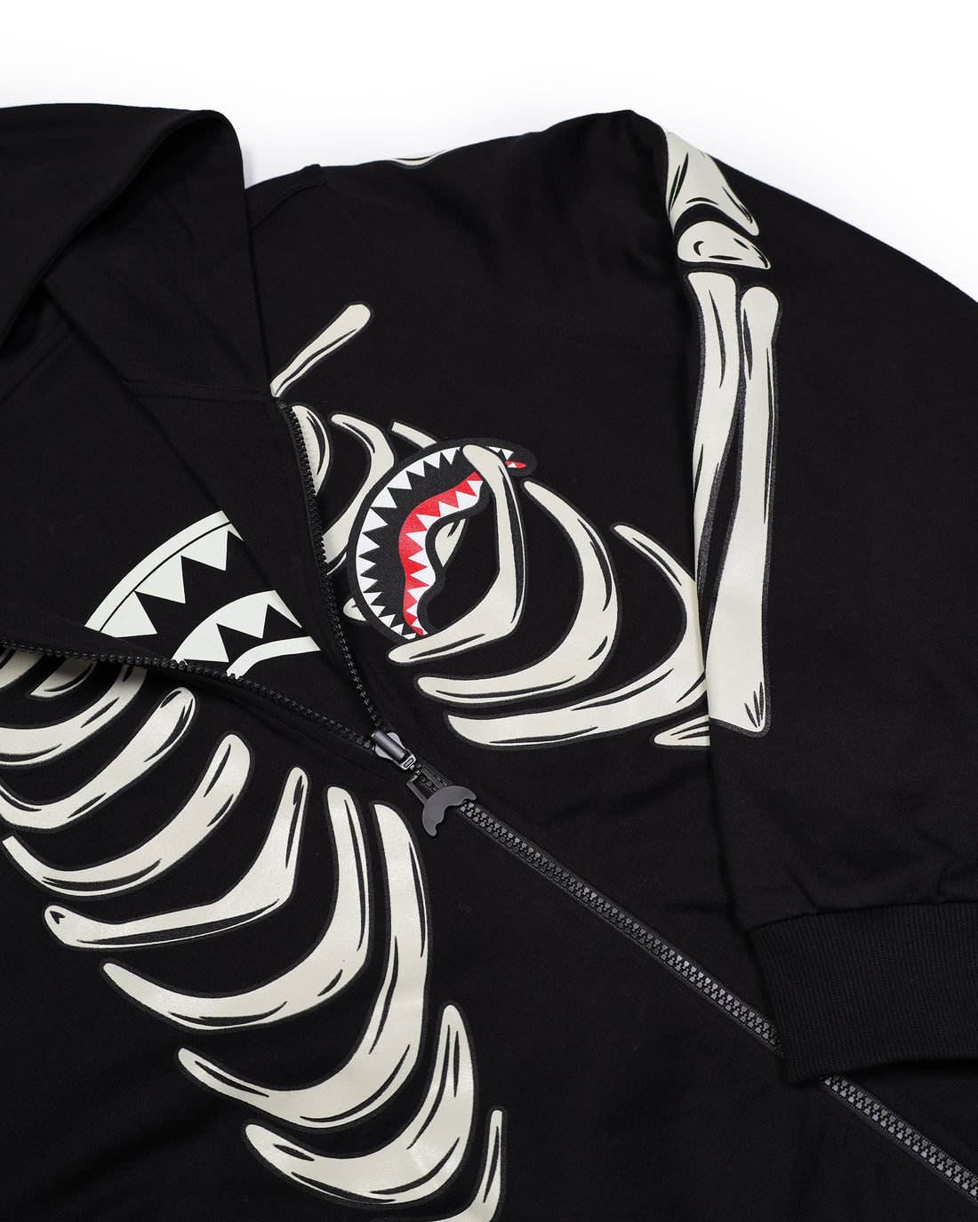 GLOW IN THE DARK SHARK BONE DOUBLE FULL-ZIP