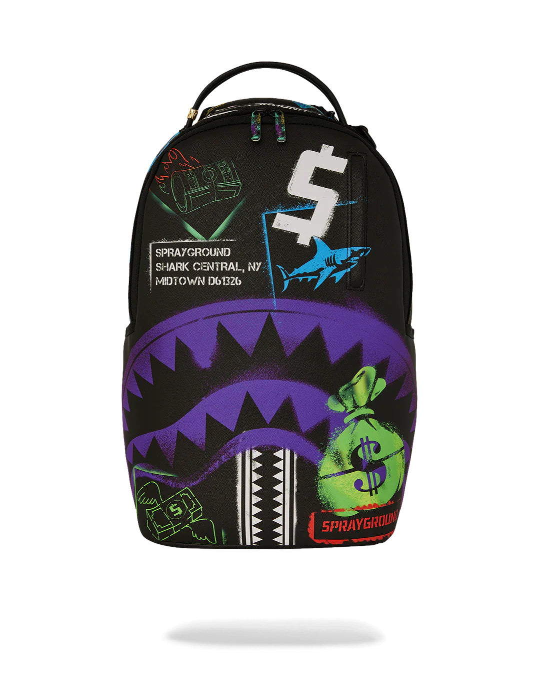 SHARK CENTRAL STENCILS- BLACK DLXSV BACKPACK