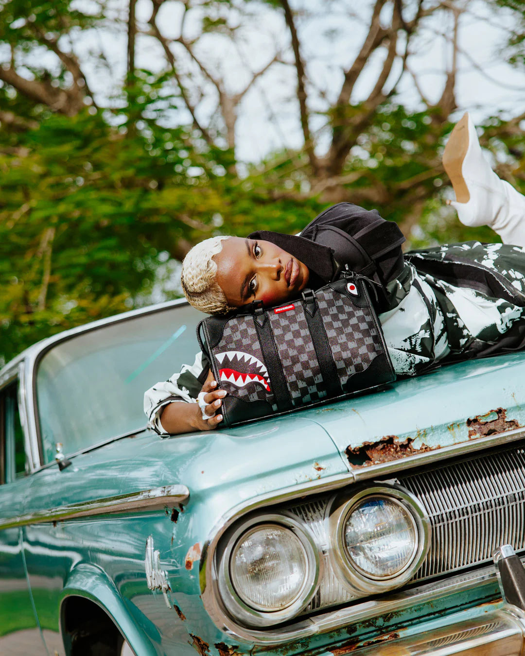 Drip Check Shark Mini Duffle