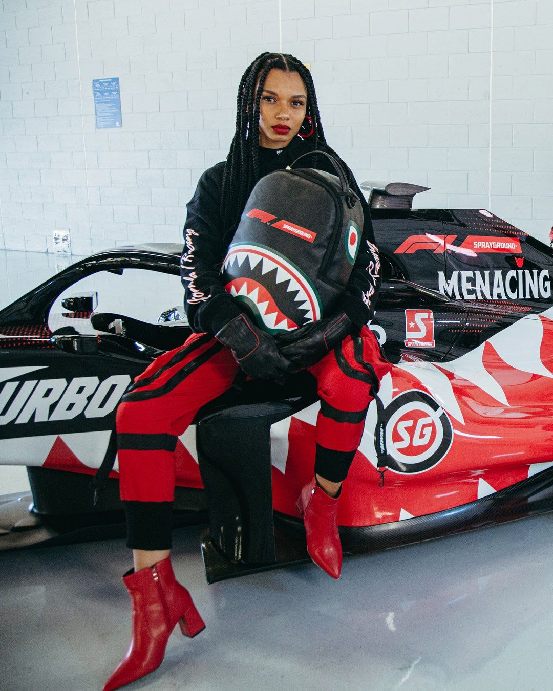 Sprayground Backpack FORMULA 1 OFFICIAL RACE TEAM BACKPACK (DLXV) Black