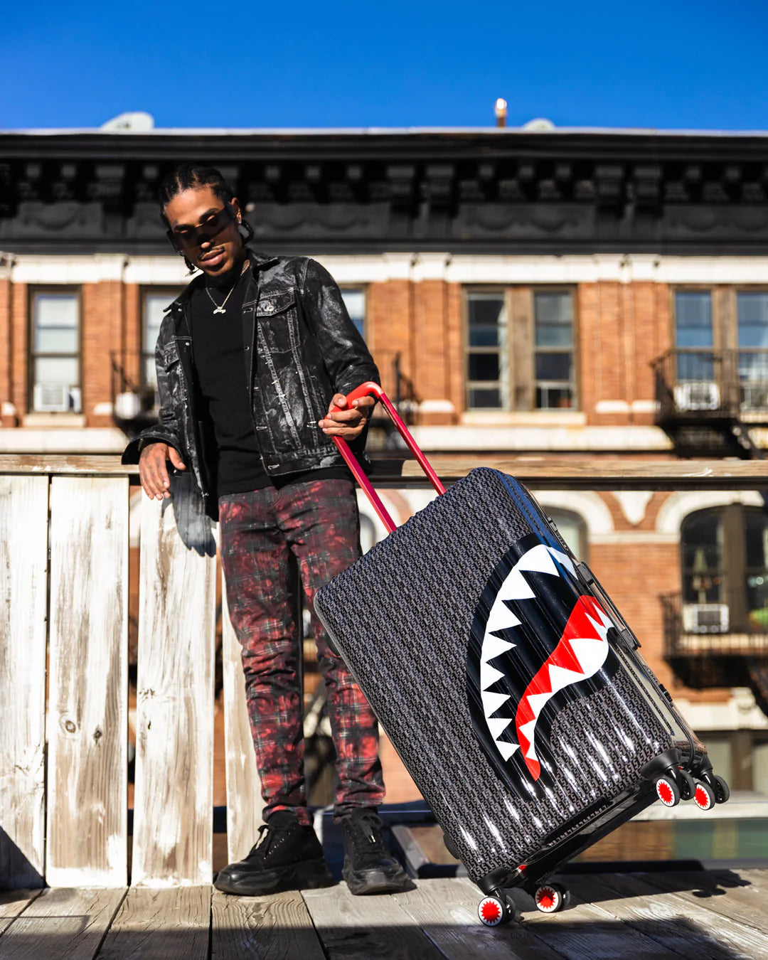 Grey Money Check Luggage 910cl182nsz