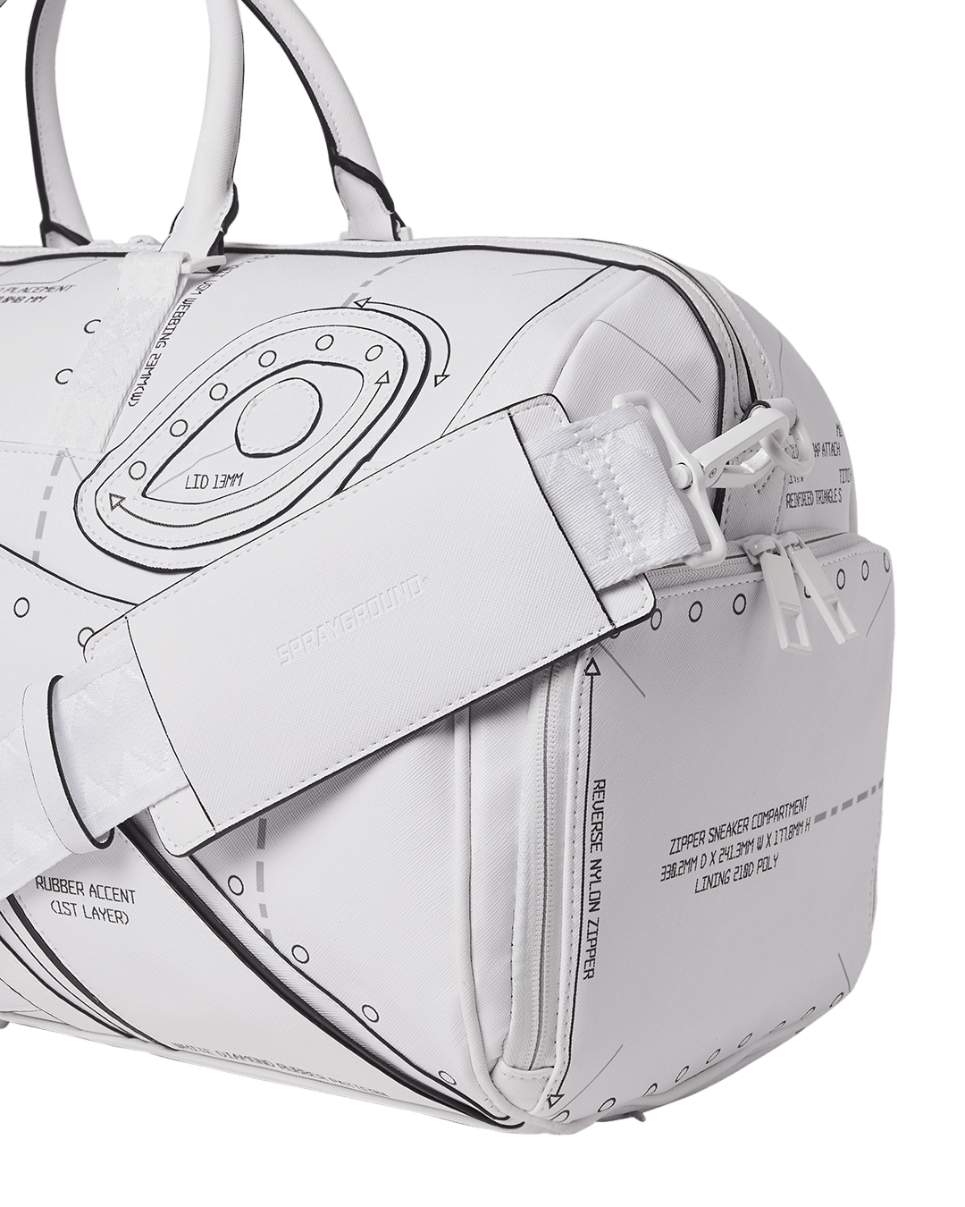 Sprayground Bag TECHNICAL CUT SEW DUFFLE White