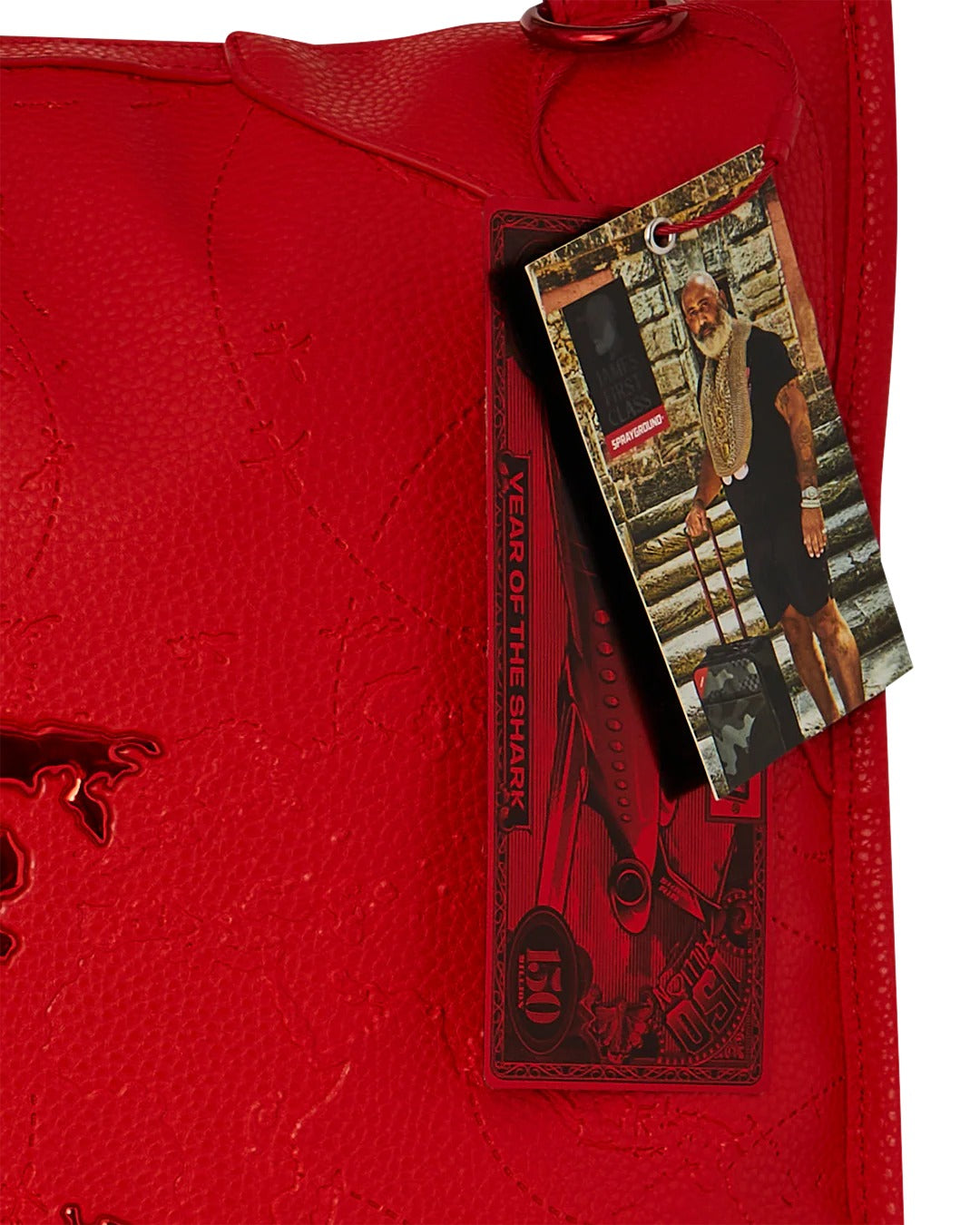 JAMES GLOBAL RED PYRAMID LARGE DUFFLE