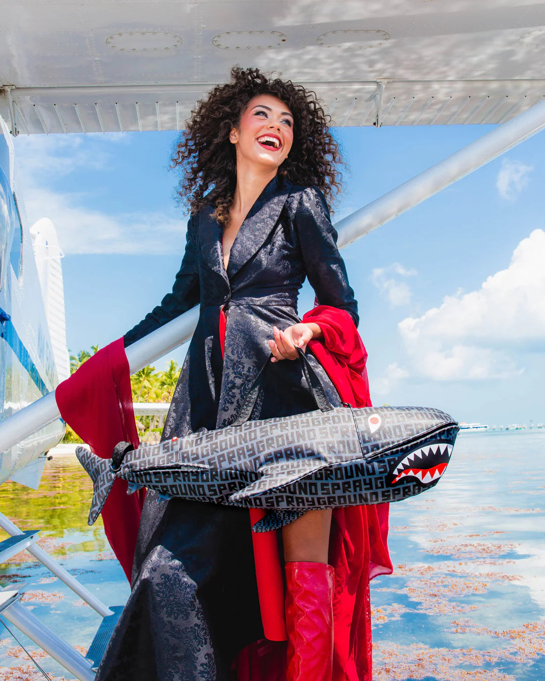 Split Infinity Check Shark-shaped-duffle