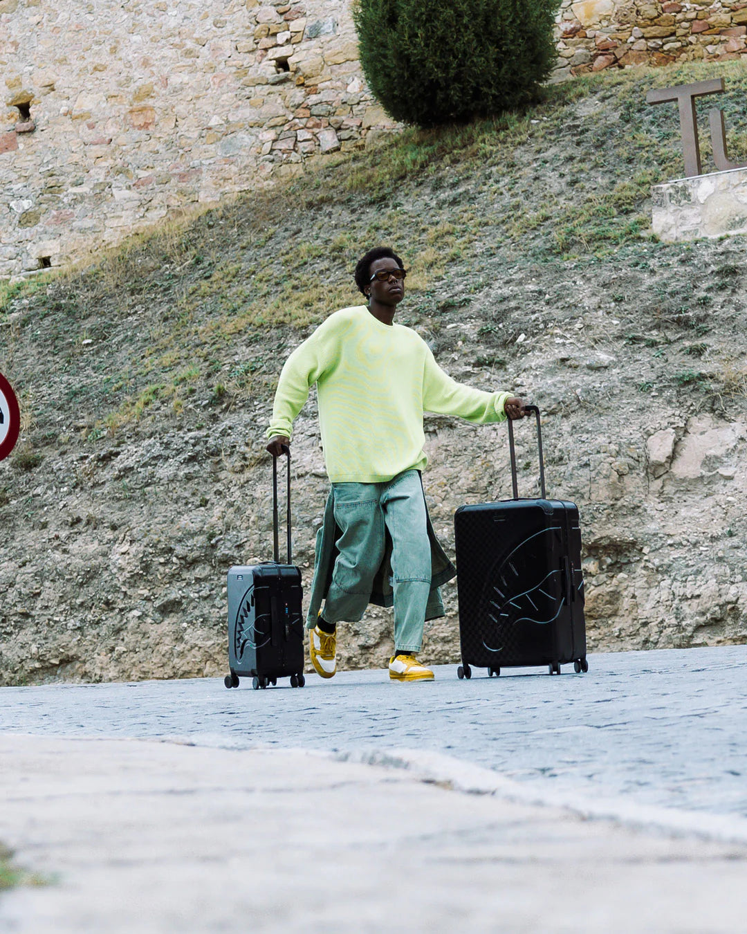 HALF SPRITZ BLACK/GREY CHECK CARRY-ON LUGGAGE