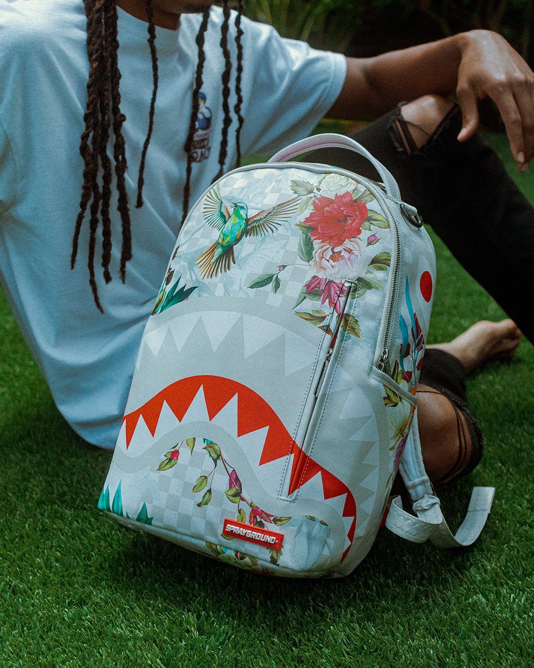 Sprayground Backpack IN THE GARDEN BACKPACK White
