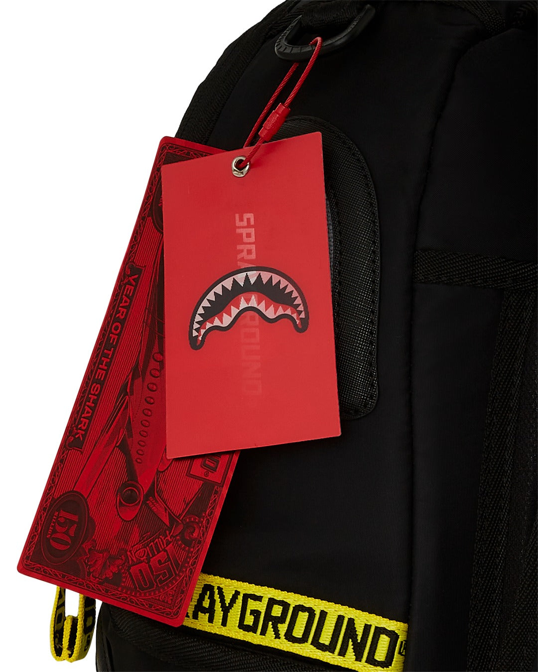 SHARK CENTRAL YELLOW TAPE DLX SATIN BACKPACK
