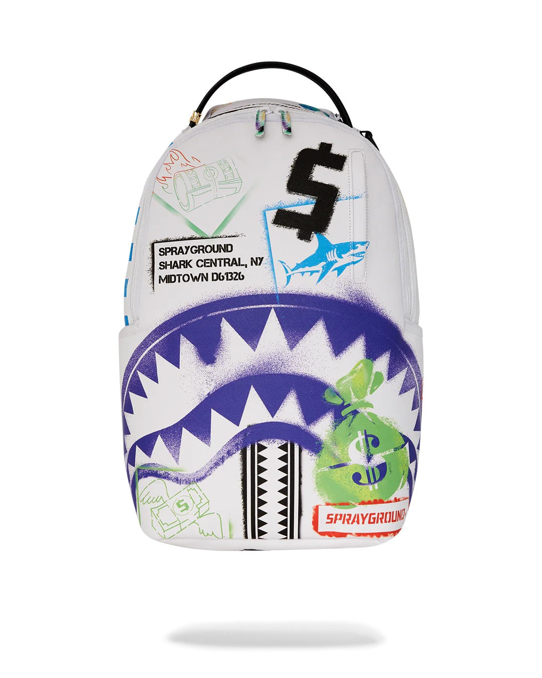 SHARK CENTRAL STENCILS WHITE DLXSV BACKPACK