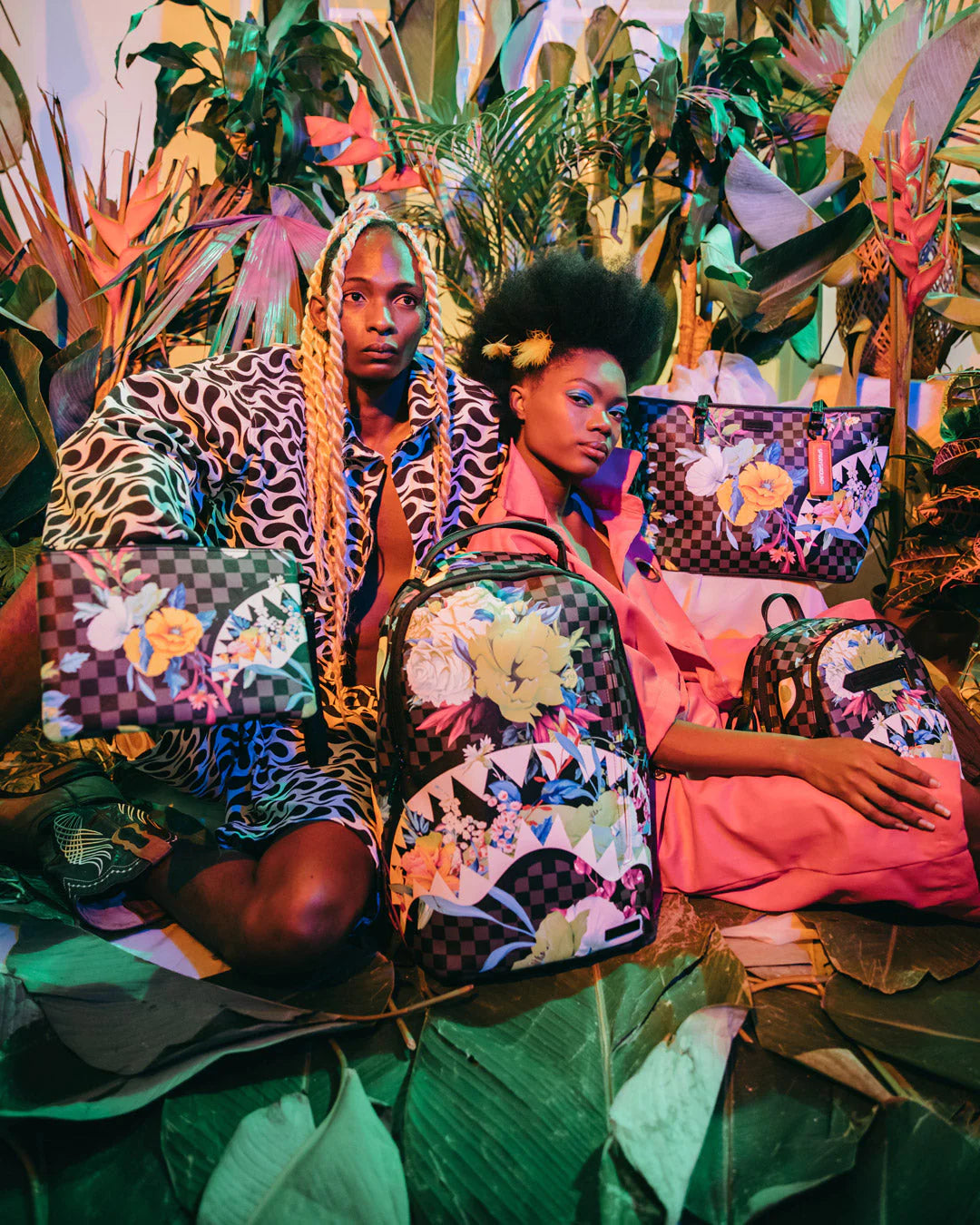 Neon Floral Cross-over Pochette