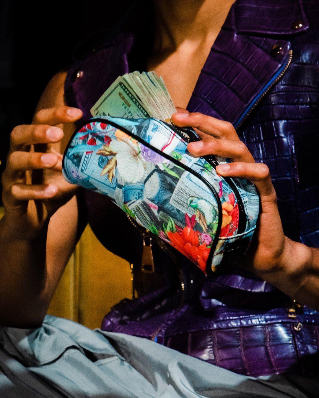 Sprayground Pochette CONCRETE JUNGLE POUCH Blue