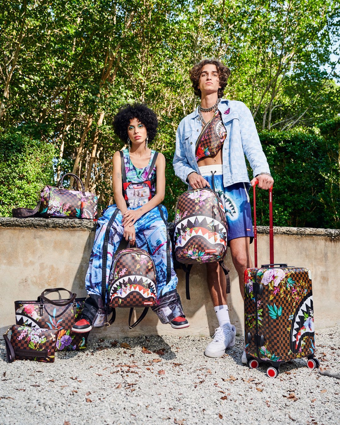 Sprayground Bag GARDEN OF SHARKS MINI DUFFLE Brown