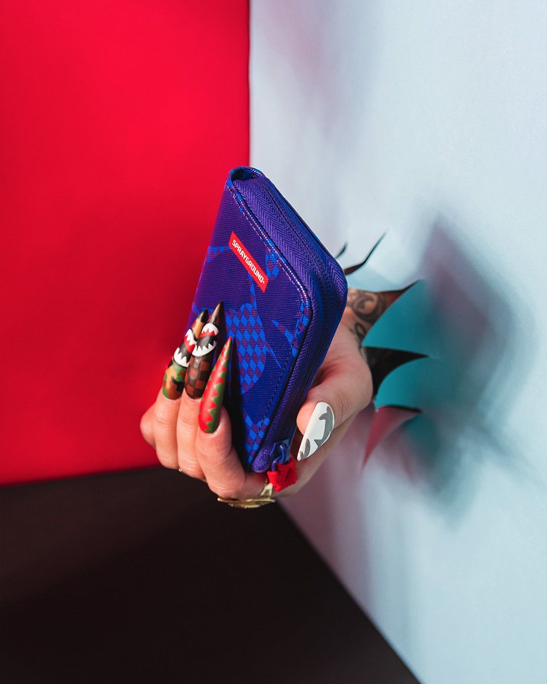 Camo Blue Shark Pattern Wallet