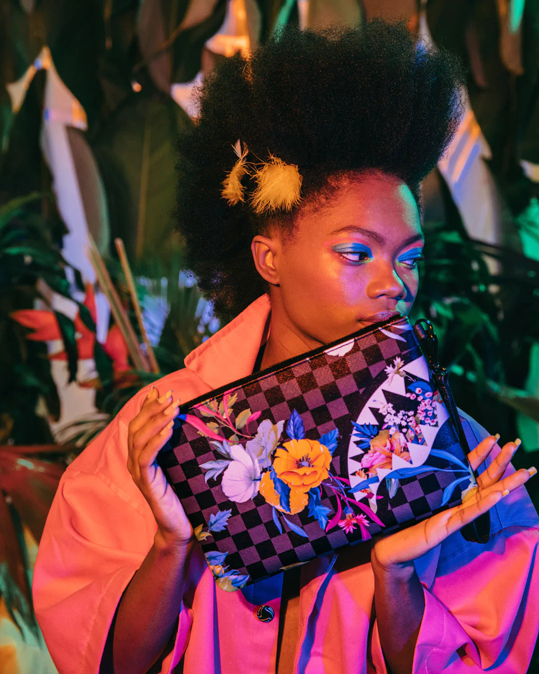 Neon Floral Cross-over Pochette