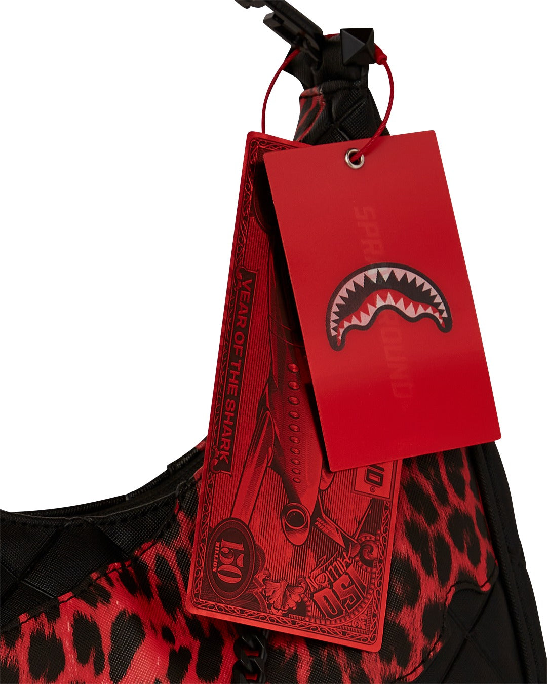 RED LEOPARD PUFFER VICE SHOULDER BAG