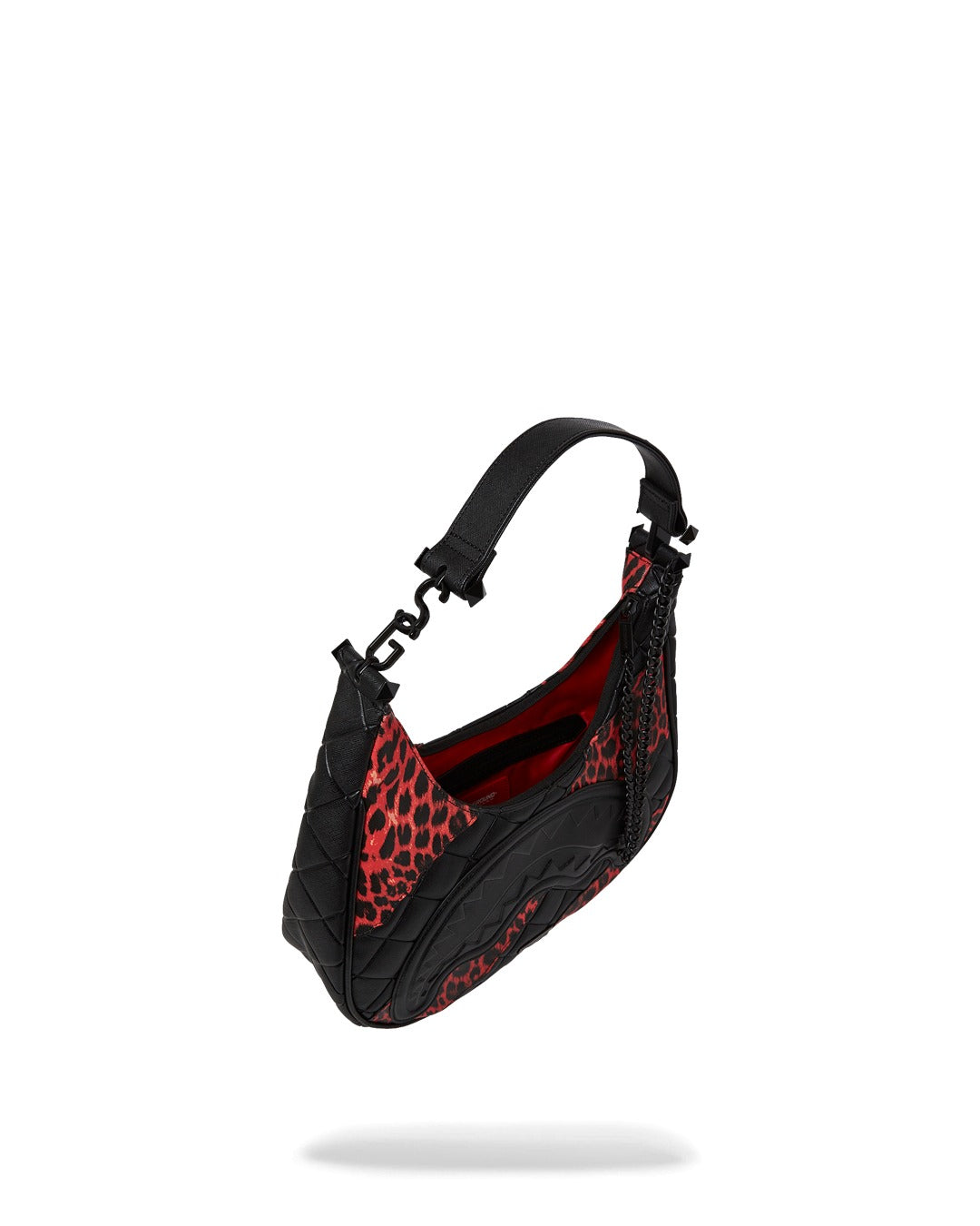 RED LEOPARD PUFFER VICE SHOULDER BAG