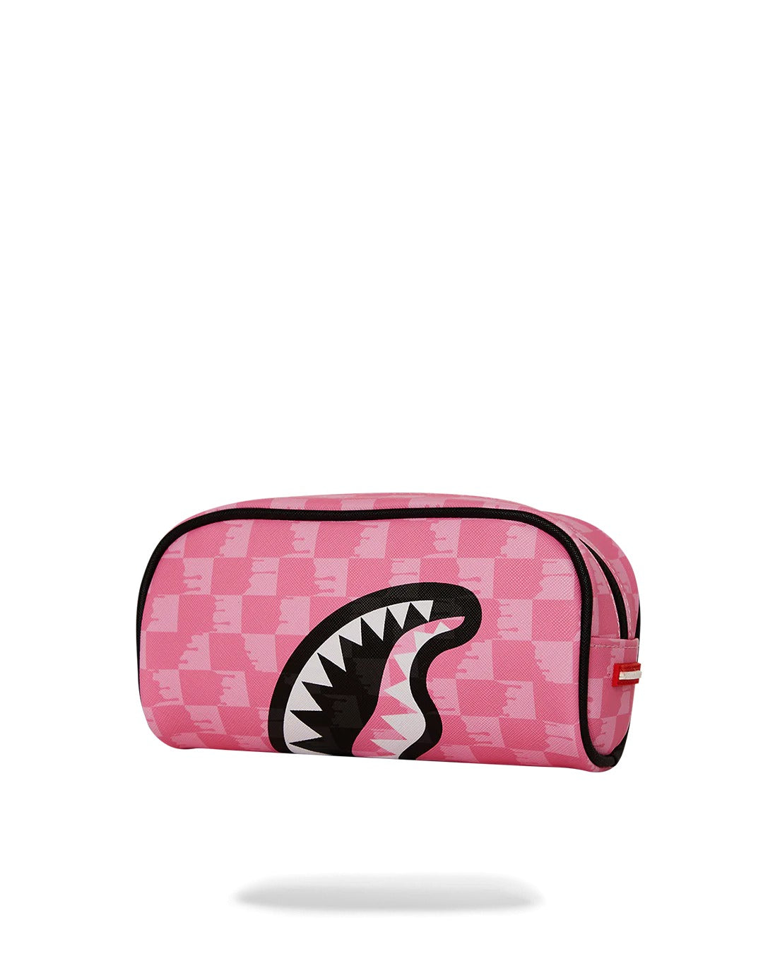 PINK AND BLACK DRIP CHECK POUCH