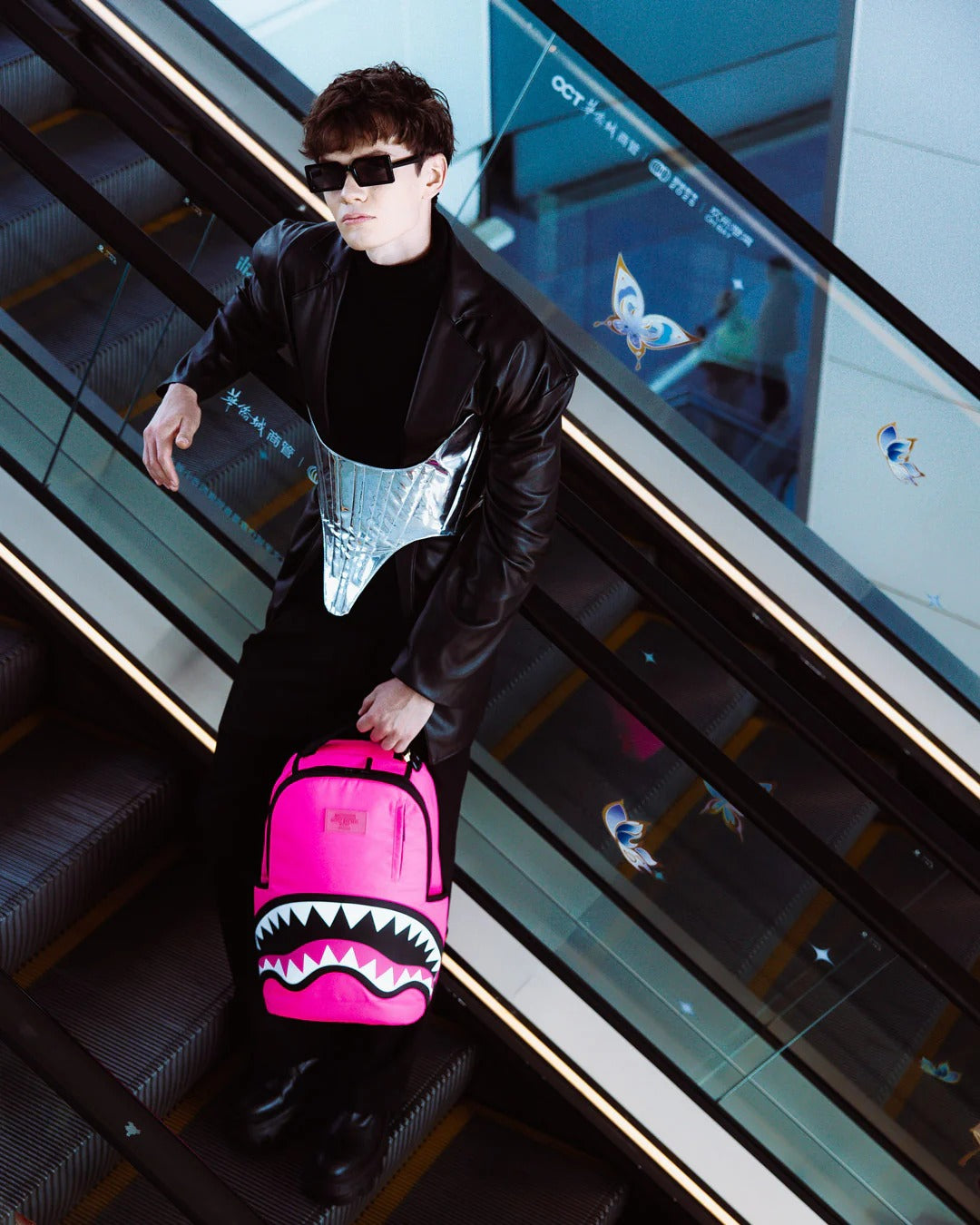 SHARK CENTRAL NYLON HOT PINK