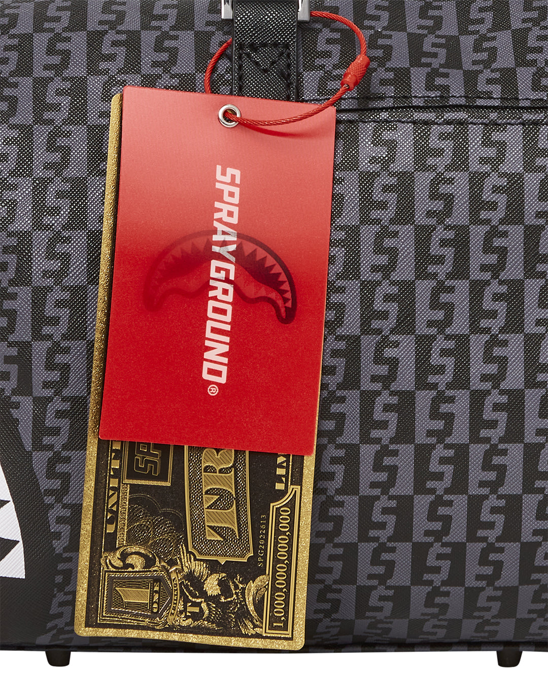 Money Check Grey Mini Duffle  910d4941nsz